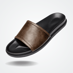 Sandália Slide Masculina de Couro