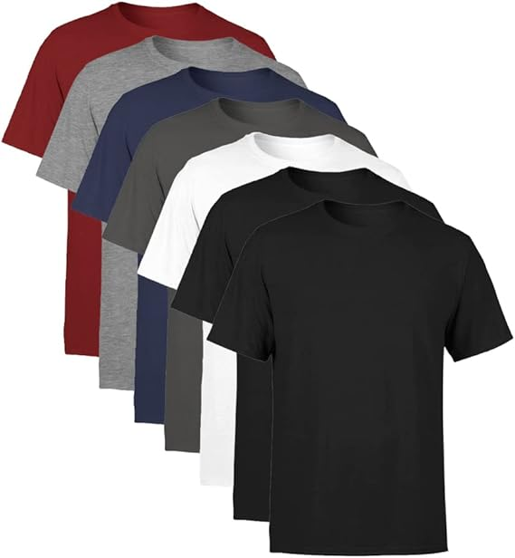 Kit 7 Camisetas Masculina Manga Curta Lisa Algodão Premium + 1 Perfume Authentic