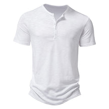 Camisa de Algodão Masculina Gola Henley Summer